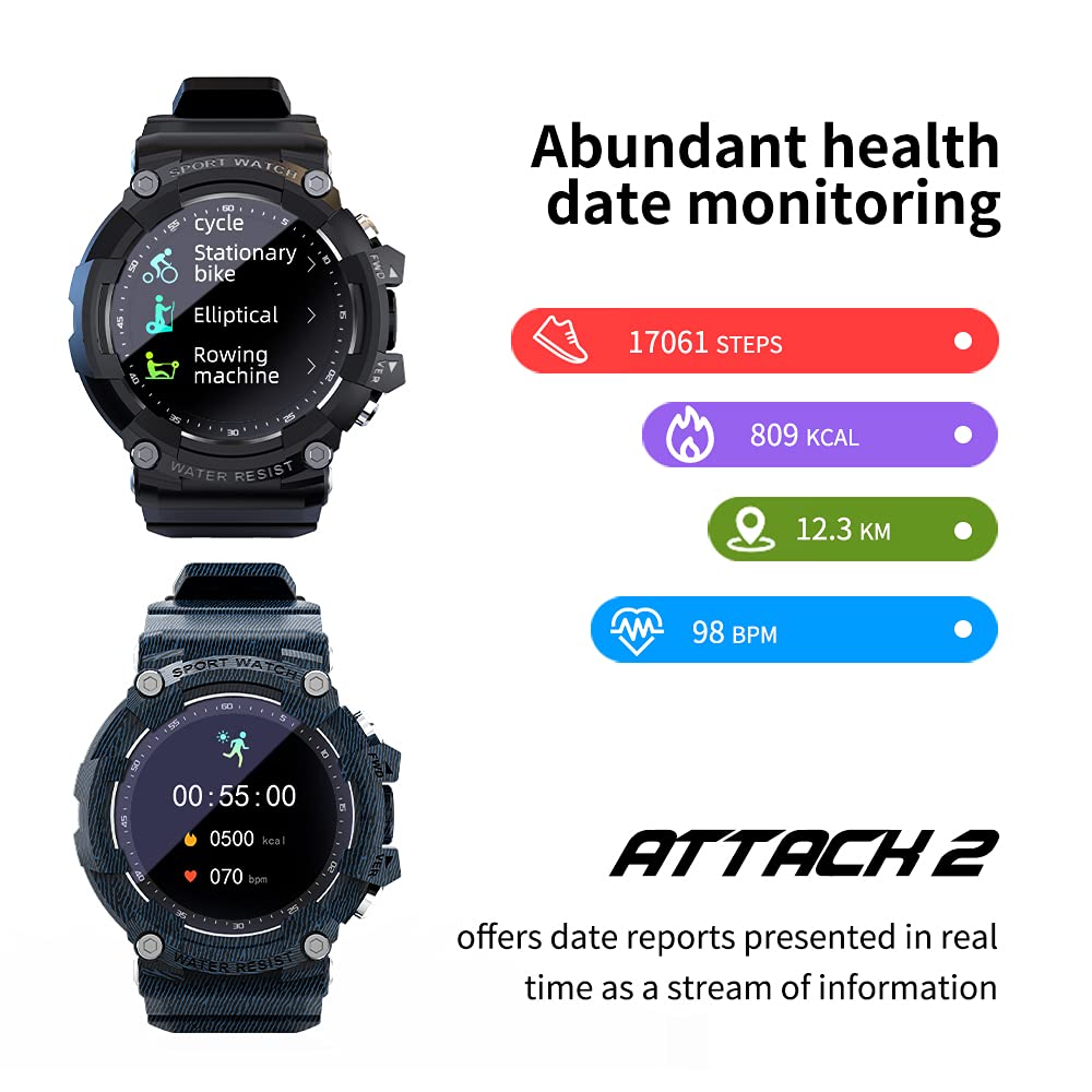 HANDA Smart Watch for Men Women, Fitness Tracker Smartwatch with Heart Rate Blood Pressure Sleep Monitor Pedometer Bluetooth IP68 Waterproof Activity Tracker for Android iOS