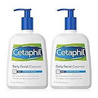 Face Wash by Cetaphil, Daily Facial Cleanser for Combination to Oily Sensitive Skin, 16 Ounce Pack of 2, Gentle Foaming Deep Clean Without Stripping