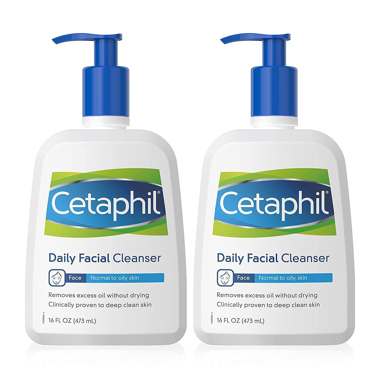 Face Wash by Cetaphil, Daily Facial Cleanser for Combination to Oily Sensitive Skin, 16 Ounce Pack of 2, Gentle Foaming Deep Clean Without Stripping