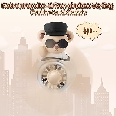 Tallew Bear Pilot Car Air Freshener Cute Car Diffuser Rotating Propeller  Air Outlet Vent Fresheners Aromatherapy Ornament Car Accessories Automotive