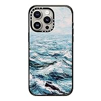 CASETiFY Impact Case for iPhone 15 Pro Max [4X Military Grade Drop Tested / 8.2ft Drop Protection/Compatible with Magsafe] - Paint Prints - Deep Blue Sea - Clear Black