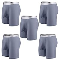 Andongnywell 5-Pack Men's Elephant Nose Boxer Briefs Breathable Ice Silk Trunk Underwear Underpants Knickers