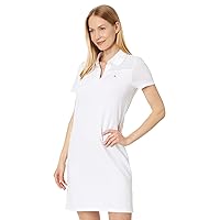 Tommy Hilfiger Women's Short Sleeve Collared Polo Dress, Bright White