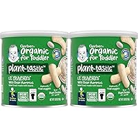 Gerber Snacks for Baby Organic Lil Crunchies, Plant-tastic, White Bean Hummus, 1.59 Ounce (Pack of 2)