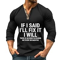 Mens Distressed Henley Shirts Vintage Long Sleeve Casual Muscle Fit T Shirts Rogue Fitness Button Up Shirts for Men