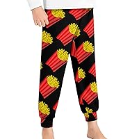 French Fries Youth Pajama Pants Elastic Waist Pajama Bottoms Lounge Pants Sleepwear PJ Bottoms