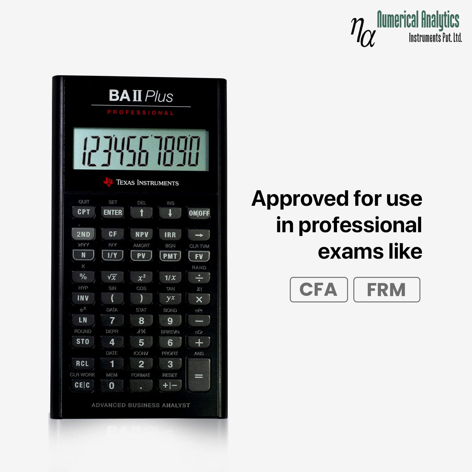 Texas Instruments BA II Plus Professional Financial Calculator Silver 9.8 Inch