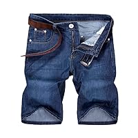 Men's Denim Shorts Short Jeans Men Cotton Solid Straight Short Jeans Male Blue Casual Short Jeans