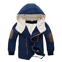 Boy's Thick Cotton Padded Parka Polar Fleece Lined Jacket Hooded Winter Coat 2-12 Years