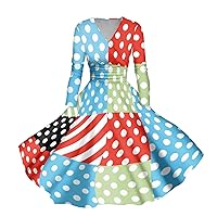 Women's Mini Dresses Casual and Fashionable Gradient Printed Long Sleeved V-Neck Sexy Dress Western, S-5XL