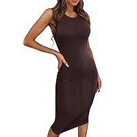 Dresses for Women 2024, Summer Sexy Elegant Slim Vest Knitted Dress Knit Flattering Curvy, S, XL