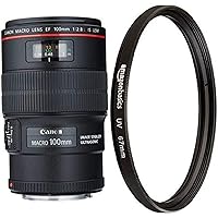 Canon EF 100mm f/2.8L IS USM Macro Lens with UV Protection Lens Filter