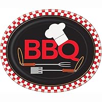 Backyard BBQ Oval Paper Plates, 8ct