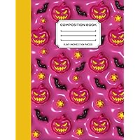 Composition Notebook - 3D Effect Bats & Pumpkins - 8.5 x 11 Inches, 104 College Ruled Lined Pages - Cute Halloween: Notepad For School, College, Planning & Creative Writing Composition Notebook - 3D Effect Bats & Pumpkins - 8.5 x 11 Inches, 104 College Ruled Lined Pages - Cute Halloween: Notepad For School, College, Planning & Creative Writing Paperback