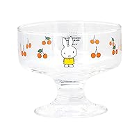 Kaneshotouki 408111 Dick Bruna Miffy Dessert Glass, Glass Tableware, Approx. 3.9 inches (10 cm), Retro Cafe, Cherries, Made in Japan, White