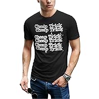 Cheap Trick x 3 Rock Band Name Repeat Black Adult T-Shirt Tee