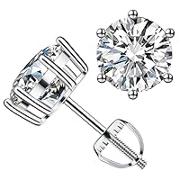 Diamond Stud Earrings for Women Men Moissanite Earrings 0.8Ct-4Ct, Gifts for Wife Soulmate Mom Girlfriend Anniversary Jewelry Present for Wife, Birthday Valentines Gifts