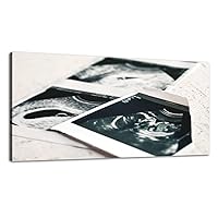 Large Canvas Wall Art Photographs of ultrasound of pregnancy at 4 weeks and 20 weeks of Canvas Prints Framed Painting Modern Artwork Abstract Stretched Poster Home Decoration Unique Gift 20