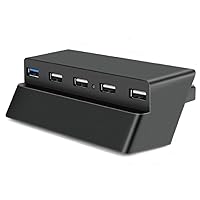 BSD 5 Port USB Hub for PS4 Slim Edition - USB 3.0/2.0 High Speed Adapter Accessories Expansion Hub Connector Splitter Expander for PS4S PlayStation 4 Slim Edition Gaming Console [PS4 Slim Edition]