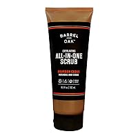 Barrel and Oak - All-In-One Exfoliating Scrub, Face & Body Scrub, Men's Exfoliator, Essential Oil-Based Scent, Cedarwood & Bourbon, Botanical Blend, Walnut Shell & White Birch (Bourbon Cedar, 6.5 oz)
