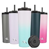 30OZ Insulated Tumbler with Lid and 2 Straws Stainless Steel Water Bottle Vacuum Travel Mug Coffee Cup,Oasis