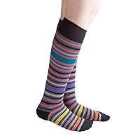 VENACOUTURE Womens 15-20 mmHg Compression Socks, Bold Candy Stripe Pattern