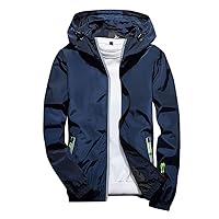 Men'S Casual Color Plus Size Hoodie Reflective Zipper Outdoor Sport Coat