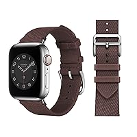 for Apple Watch Band 38mm 40mm 42mm 44mm Bracelet 7/SE/6/5/4/3/2/1 Series Nylon Braid Jumping Single Tour Strap (Color : Dark Brown 6, Size : 42-44MM)