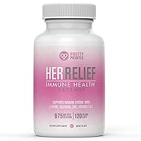 Pretty Privates Premium HRP Supplement - Her Relief - Advanced Immune Support Supplement for Adults - Medication for HRP, Cold Sore and Shingles Relief Care - with Zinc and L-Lysine - 120 Capsules