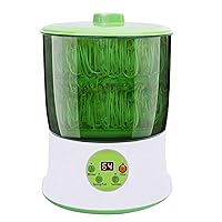 Bean Sprouts Machine, Seed Sprouter Kits, LED Display Time, Intelligent Automatic Bean Sprouts Maker, 2 Layers Function Large Capacity Seed Grow, Also for Radish, Alfalfa, Wheatgrass, Broccoli Sprouts