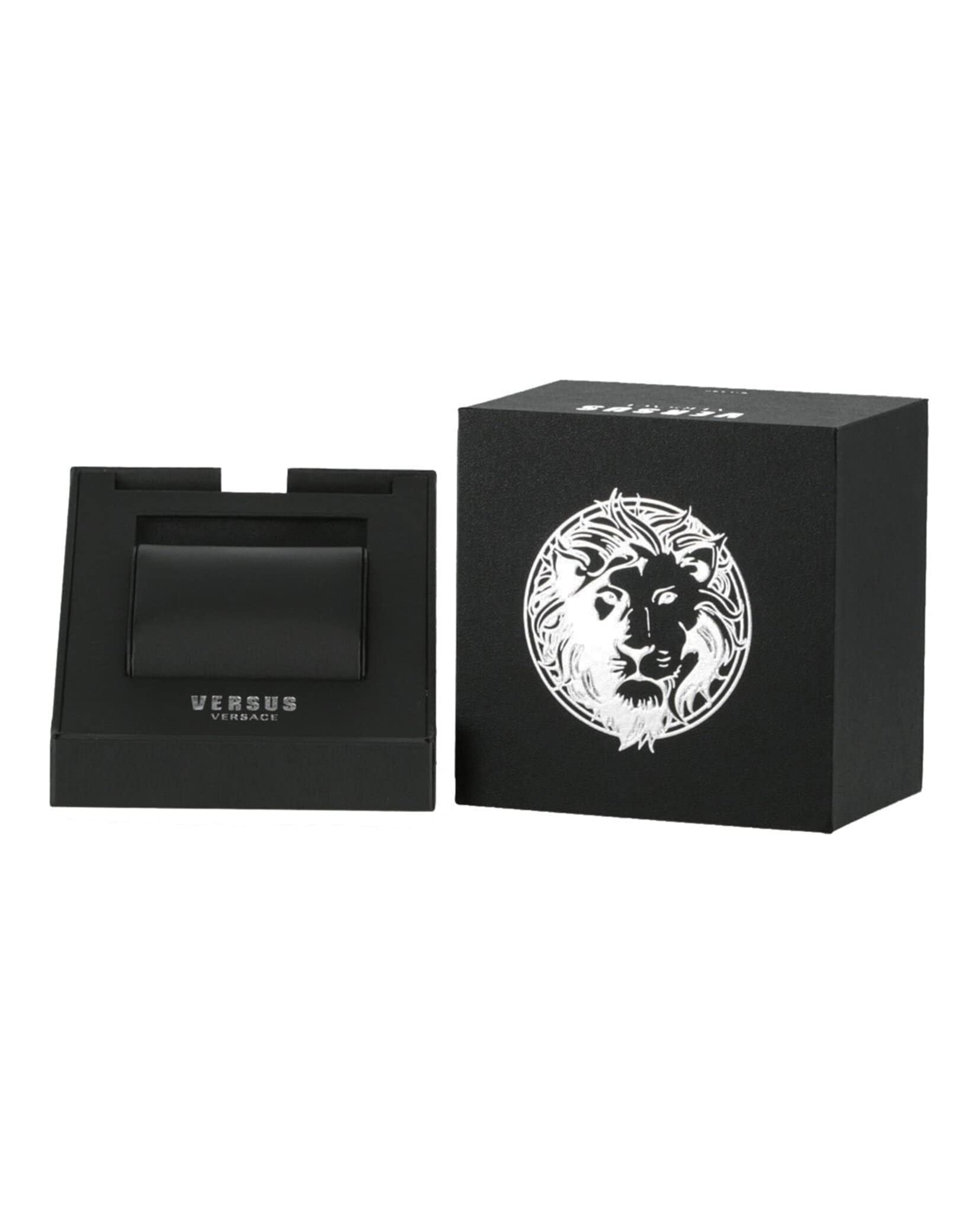 Versus Versace Gold Tone Womens Fashion Watch. Brick Lane Lion Genuine Black Leather Adjustable Strap Watch with Black Sunray Dial.