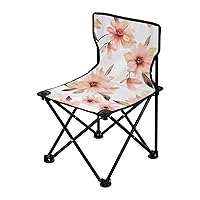 Pink Peach Blossom Folding Portable Camping Chairs for Women and Men Lightweight Travel Chairs Ergonomically Designed Beach Chair for Picnic Camp