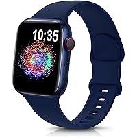TreasureMax Sport Band Compatible with Apple Watch Bands 38mm 40mm 41mm 42mm 44mm 45mm 49mm,Soft Silicone Strap Compatible for Apple Watch Series 9 Ultra 8 7 6 5 4 3 2 1 SE Men Women Navy Blue 49MM