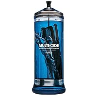 ForPro Multi-Cide Tall Glass Jar, for All Hairstyling Tools Including Brushes, Combs & Shears, 37 oz