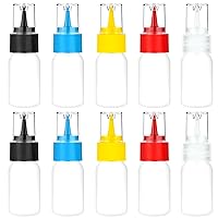 10 Pieces Squeeze Bottles for Icing, Frosting Bottles for Cookie Decorating, Cookie Icing Bottles with Tips and Caps, Small Writer Bottles for Food Coloring Royal Icing Tools Supplies, 1 Oz