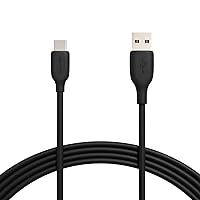 Amazon Basics USB-C to USB-A 2.0 Fast Charger Cable, 480Mbps Speed, USB-IF Certified, for Apple iPhone 15, iPad, Samsung Galaxy, Tablets, Laptops, 10 Foot, Black