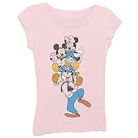 Disney Big Boys' Mickey Mouse & Friends Stacked Girls Short Sleeve T-Shirt