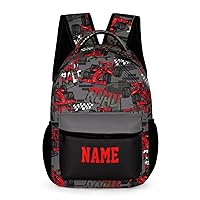 Custom Cute Red Car Kid Backpack Personalized Kid's Name Text Children School Bag Customized Bookbag Backpack for Boys Girls Student
