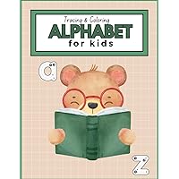 Alphabet Tracing & Coloring Book for kids: Alphabet Handwriting Practice workbook for Preschool Kindergarten with coloring cute animals and trace beginning sound