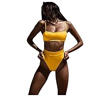 Bathing Suit Top 18w High Women's Piece Swimwear Swimsuit Tummy Bikini Swimwears Tankinis Set