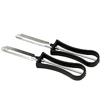 Chef Craft Classic Stainless Steel Blade Vegetable Peeler, 6 inches in length 2 piece set, Black