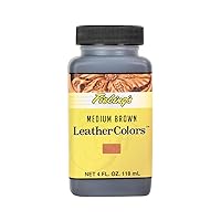 LeatherColors 4oz Medium Brown - Water Based penetrating & Permanent Leather dye