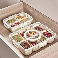 Divided Clear Snack Serving Tray with Lid