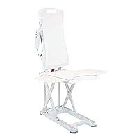 Drive Medical Bellavita Dive Bath Lift Chair, Reclining Electric Auto Bath Lifter & Tub Chair Lift, Bathtub Seat Transfer Chair with Open Seat Design, White