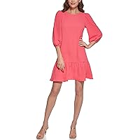 DKNY Women's Long Sleeve Faux Wrap Dress