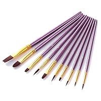 10 Pieces/Pack of Paint Brush Sets Painting Art Brushes for Watercolor Art Painting Kit Oil Brush Set (Color : Black, Size : 1)
