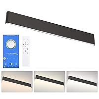 Aipsun 43.3in APP & Remote Control Dimmable Modern Black Vanity Light Fixtures Color Temperature Adjustable LED Bathroom Light Fixture