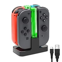 FastSnail Charging Dock Compatible with Nintendo Switch for Joy Con & OLED Model Controller with Lamppost LED Indication, Charger Stand Station Compatible with Joy Cons with Charging Cable