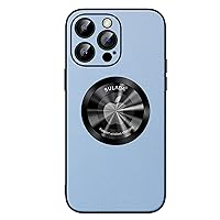 Magnetic Leather Case for iPhone 15 Pro Max/15 Pro/15 Plus/15, [Compatible with Magsafe] Luxury Business Leather Soft TPU Anti-Slip Scratch Full Protective Cover,Sierra Blue,15