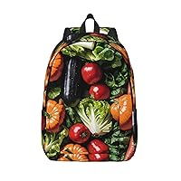 Various Fruit And Vegetables Backpack Lightweight Casual Backpack Multipurpose Canvas Backpack With Laptop Compartmen
